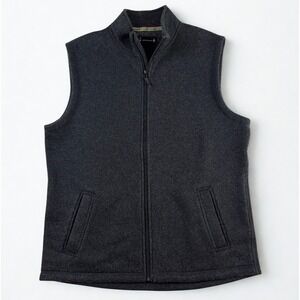 Smartwool Hudson Trail Fleece Vest Mens XL Charcoal Gray Full Zip Wool Blend